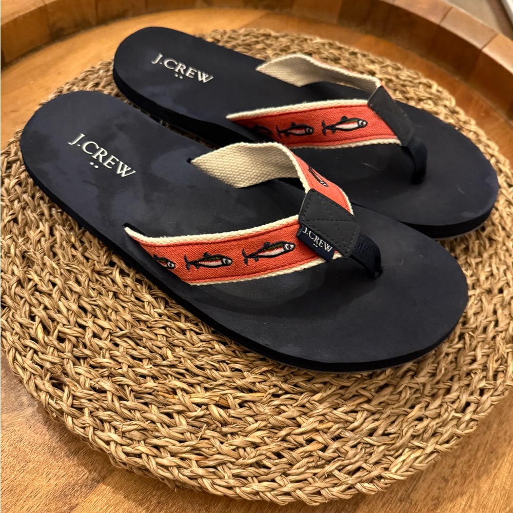 EUC Mens J.Crew Fish Flip Flops